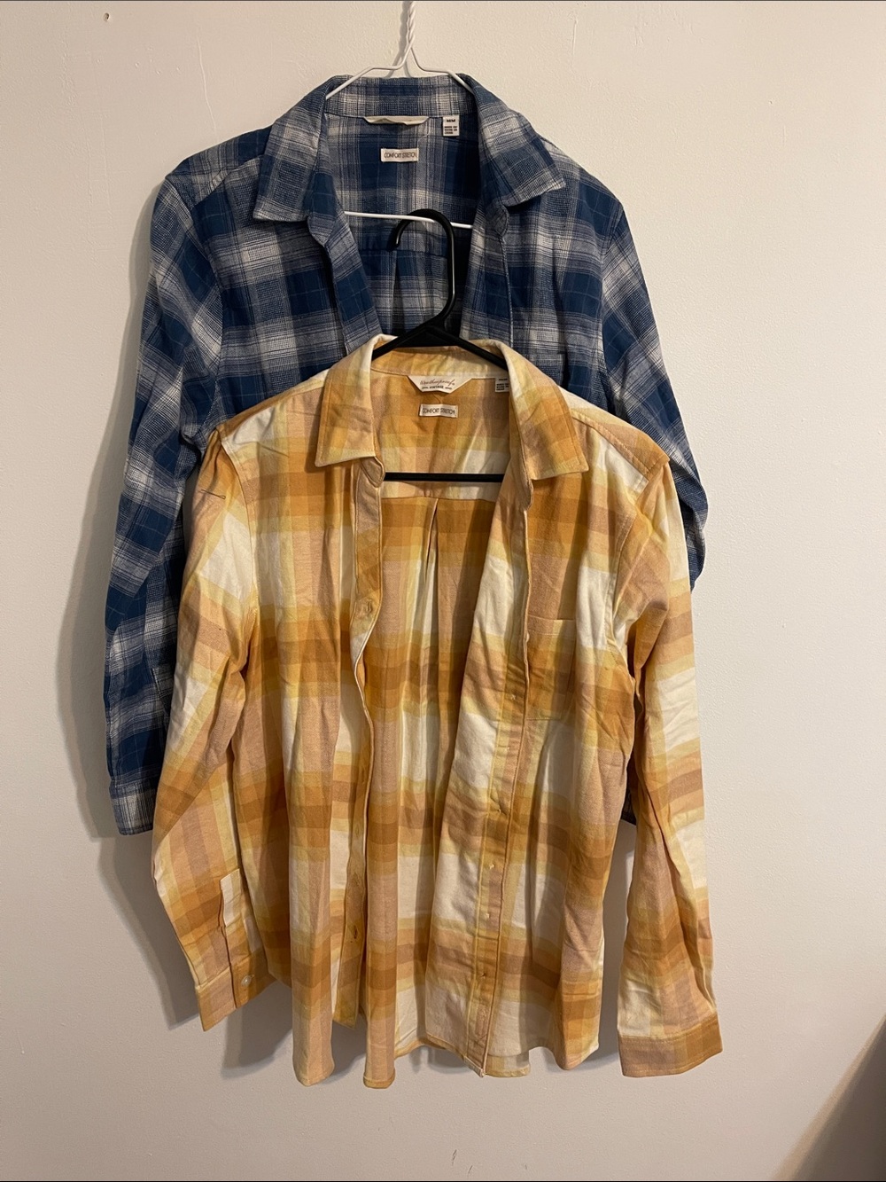 Blue/Yellow Plaid Button-Up Shirt
